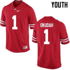 NCAA Ohio State Buckeyes Youth #1 Jeffrey Okudah Red Nike Football College Jersey HJB2645TZ